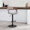 Armen Living Benson Adjustable Gray Faux Leather and Walnut Wood Bar Stool with Black Base LCBNBAWABLGR - alternate 3